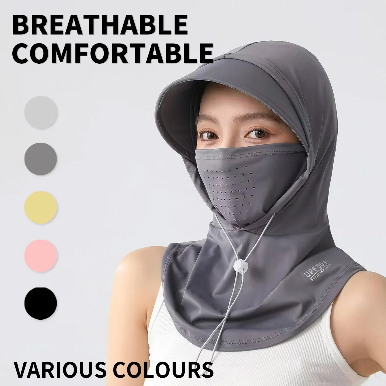 

1PC Hooded, full UV protection, wide-brimmed, multi-functional design, ideal for outdoor activities, cycling and travel