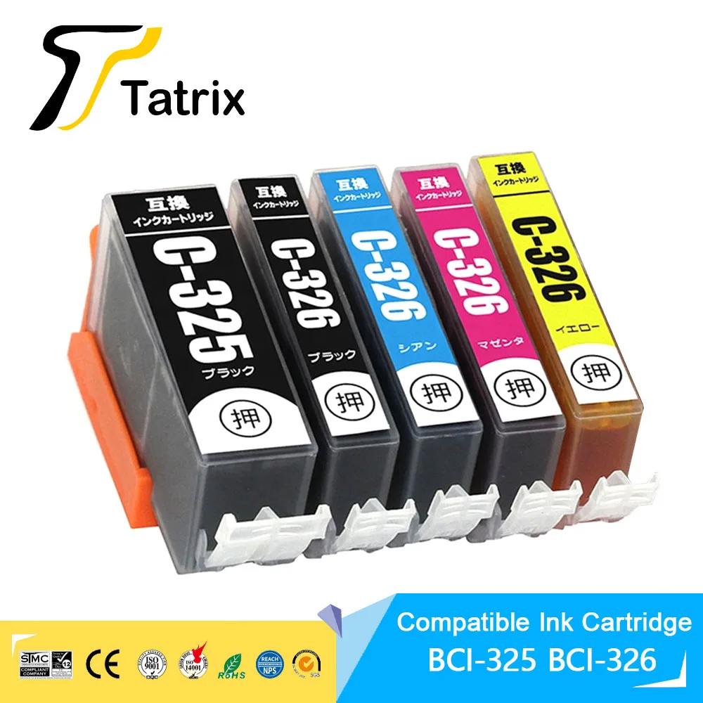 

Tatrix BCI 325 326 BCI-325 BCI-326 Premium Color Compatible Ink Cartridge for Canon PIXUS IP4830/IP4930/IX6530/ MG5130/MG5230