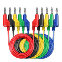 AD23-P1036 5PCS 4Mm Copper Banana Plug To Banana Plug Multimeter Test Leads Soft PVC Cable 1M Wire 1000V 15A