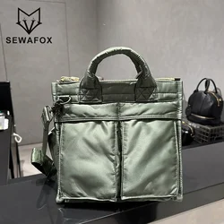 Casual Large Capacity Nylon Shoulder Bag Men's Handbag Tote Bag Commuter Crossbody Bag Lightweight Soft Handle Zipper Closure