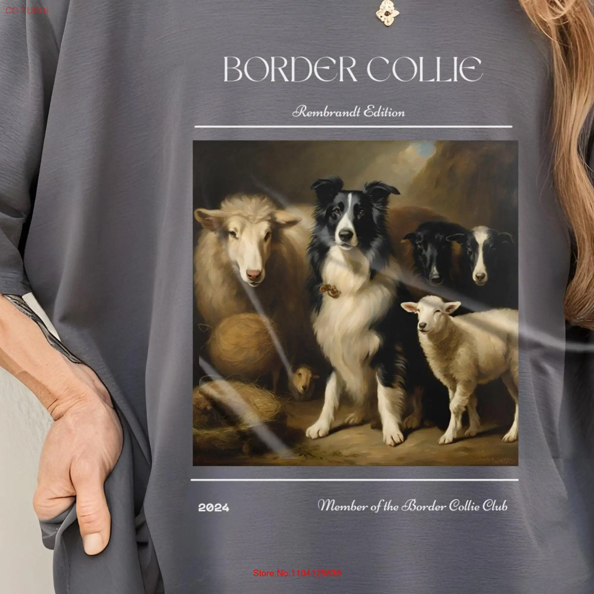 Border Collie Rembrandt Edition T Shirt Dog Lover Art Inspired Apparel Perfect for Fans long or short sleeves