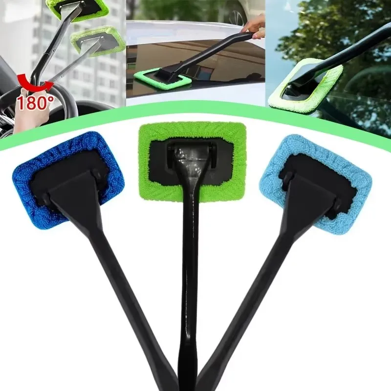 

1/2/3Pcs Car Windshield Cleaning Brush Kit Car Window Wiper Home Glass Dust Towel With Long Handle Cleaner Brush Washing Tool