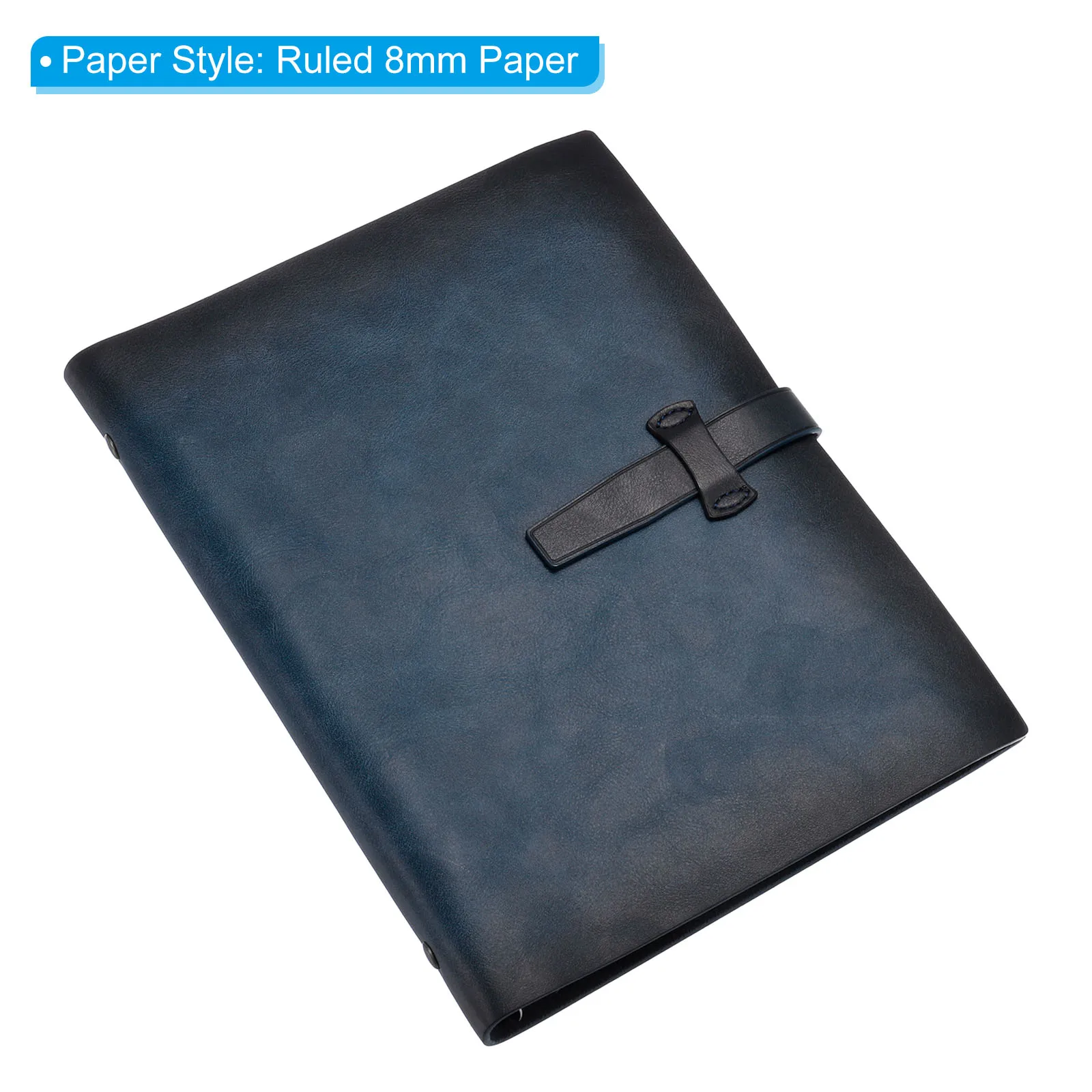 Imagem -03 - Leather Binder Jornal com Fivela Planejador Pessoal Organizador Recarregável Folha Solta Notebook Alinhado Papelaria Escolar a5 pu