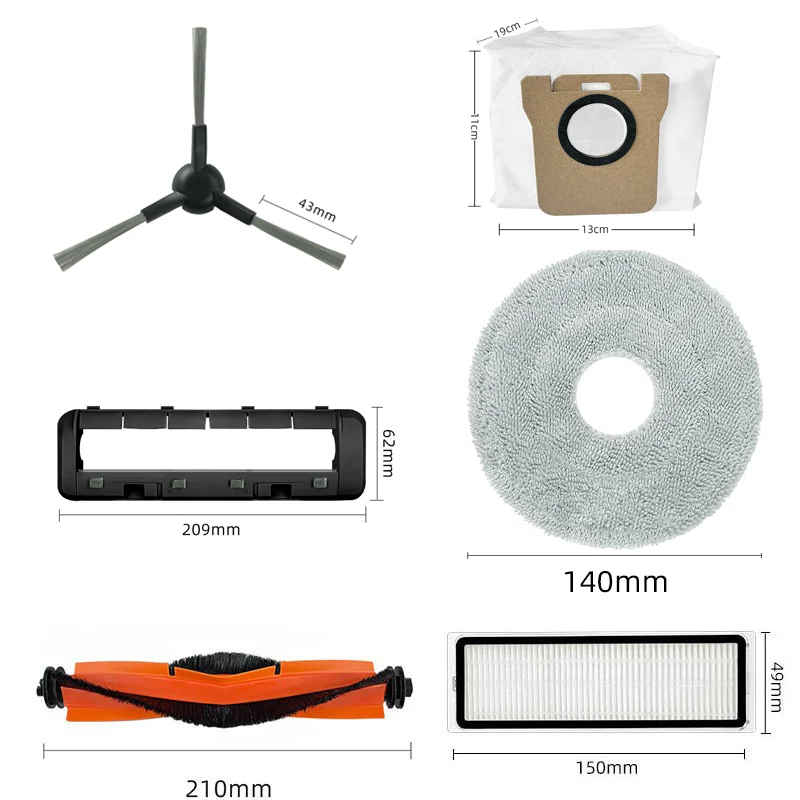 Piezas para Robot aspirador Xiaomi X20 Max / D109GL, cepillo principal, Cepillo Lateral, filtro Hepa, paño de mopa, bolsa de polvo, accesorios de repuesto