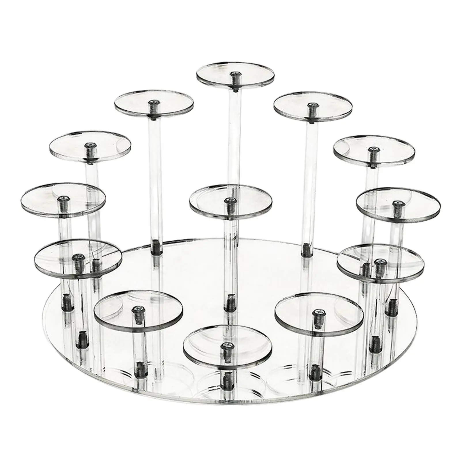 Clear Round Acrylic Display Stand Dessert Tower Holder Ring Organizer Rack for Watch Rings Jewelry Toy Model Collectibles