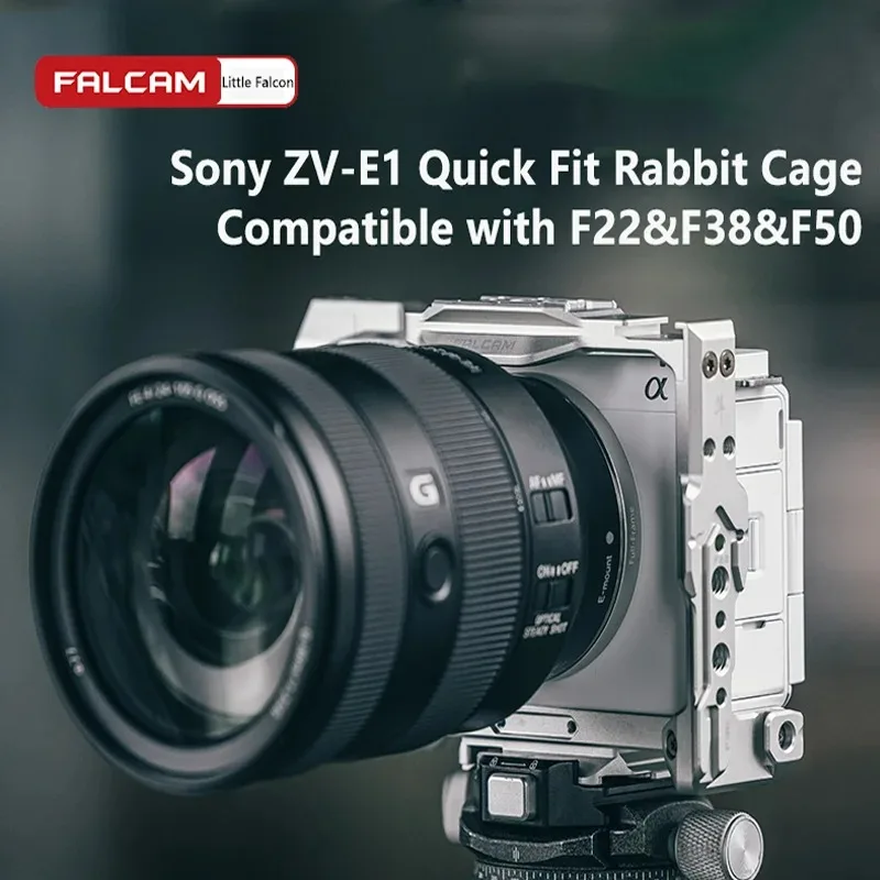 طقم دعامة على شكل حرف L لقفص الكاميرا سريع الإصدار من FALCAM لكاميرات Sony ZV-E1