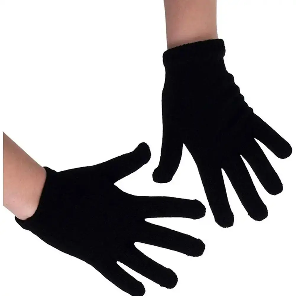 Kinderhandschoenen Winter Antivries Hand Anti Koud Warm Gebreide Stof Zwart Lange Vinger Wanten Warme Dikke Heren Dames Handschoenen