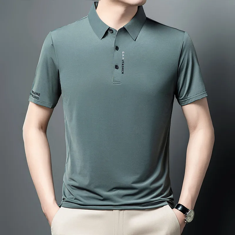 

BROWON Casual Summer Short Polo T Shirt Man Anti Wrinkle Regular Fit Thin Cool Office Work New in Tops & Tees