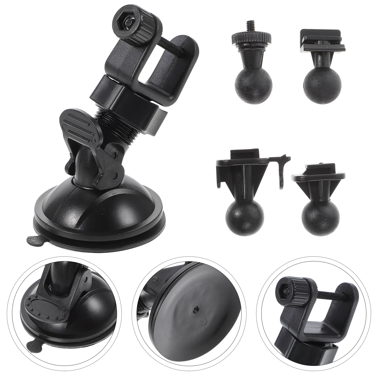 

1 set Dash Cam Suction Mount 5 Replacement Heads 270 Degree Rotating Ball Adapter for Car DVR Holder Dash CameraBracket