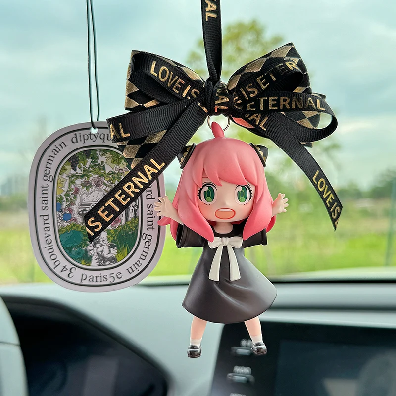 SPY×FAMILY Anya Forger Cartoon Figure Model Personality Car Rearview Mirror Pendant Creative Kawaii Car Decoration Wholesale