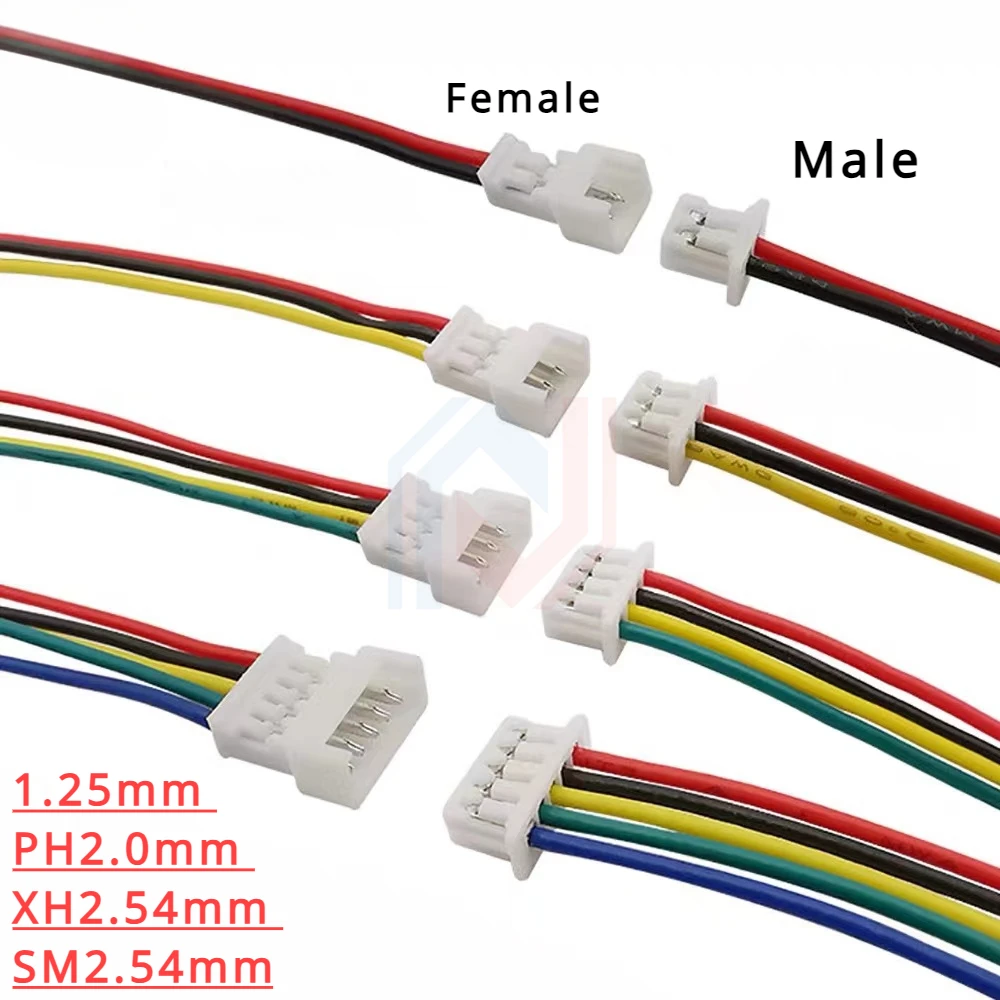 10PCS JST XH2.54 XH 2.54mm Wire Cable Connector 2P/3P/4P/5P/6/7/8/9/10/11/12 Pin Pitch Male Female Plug Socket 10/20/30cm Length