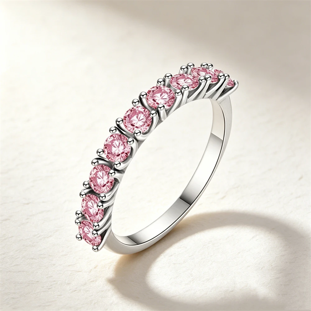Women's 925 Silver Pink Blue Butterfly Love Ring