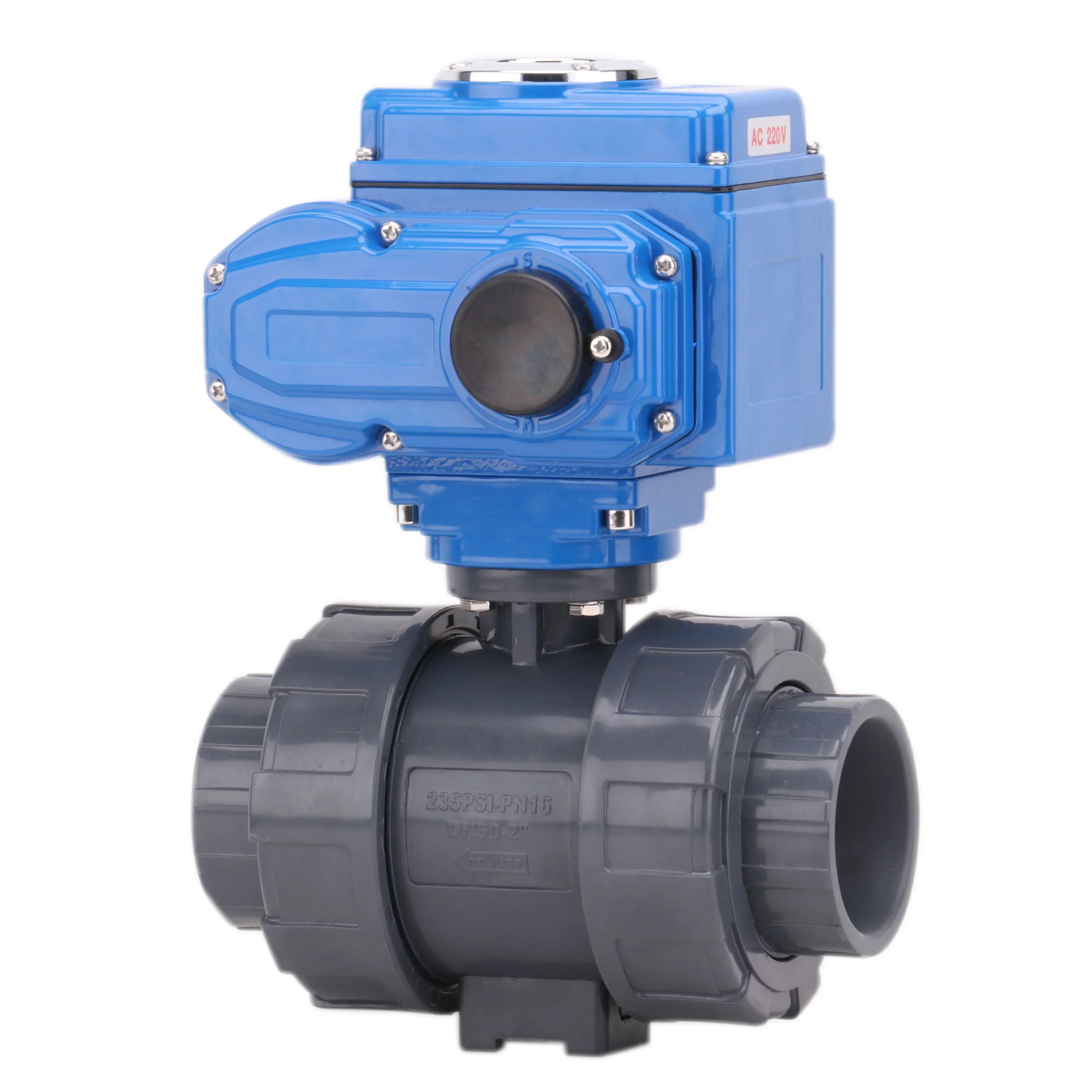 Electric UPVC ball valve industrial three-way corrosion-resistant acid and alkali  can be customized ISO9001