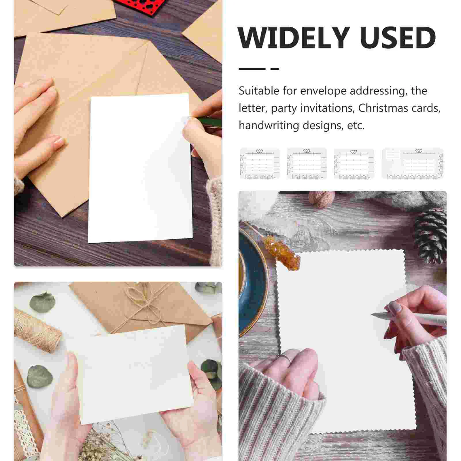 4 Pcs Envelope Making Ruler Addressing Guide Stencil Templates Thank You Greeting Card Tool DIY Letter Lettering Stencils