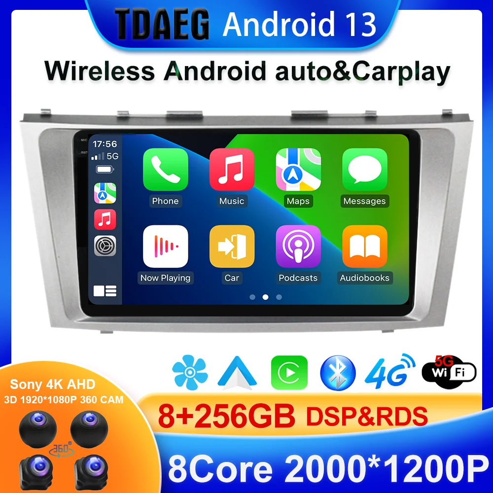 

Android 13 256G 2K Autoradio Car Radio Video Multimedia Player For Toyota Camry 2006 - 2011 autoraido Carplay Stereo head unit