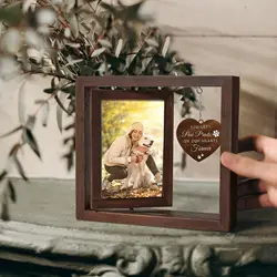 Wooden Dog Commemorative Rotating Photo Frame Pet Commemorative Gift Double-sided Photo Frame Table Decoration