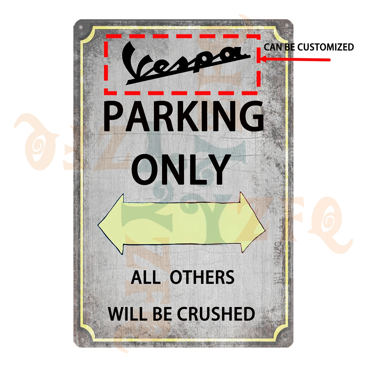 Custom Metal Sign Vintage Parking Only Metal Plaque  Funny Shabby Chic Garage Auto Repair Shop Art Wall Decor 8x12 Inch DZ-1A