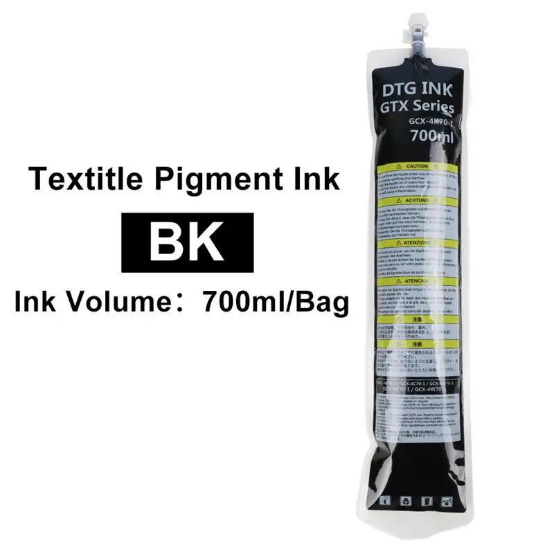 To 700ML/Bag DTG Textile Ink Bag With Chip For Brother GTX-422 GTX-423 GTX-425 GTX-600 GTX PRO GTX PRO B GTX Bulk