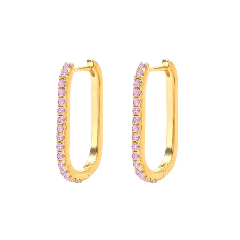 Women's 2PCS Stainless Steel Square Huggie Hoop Earrings