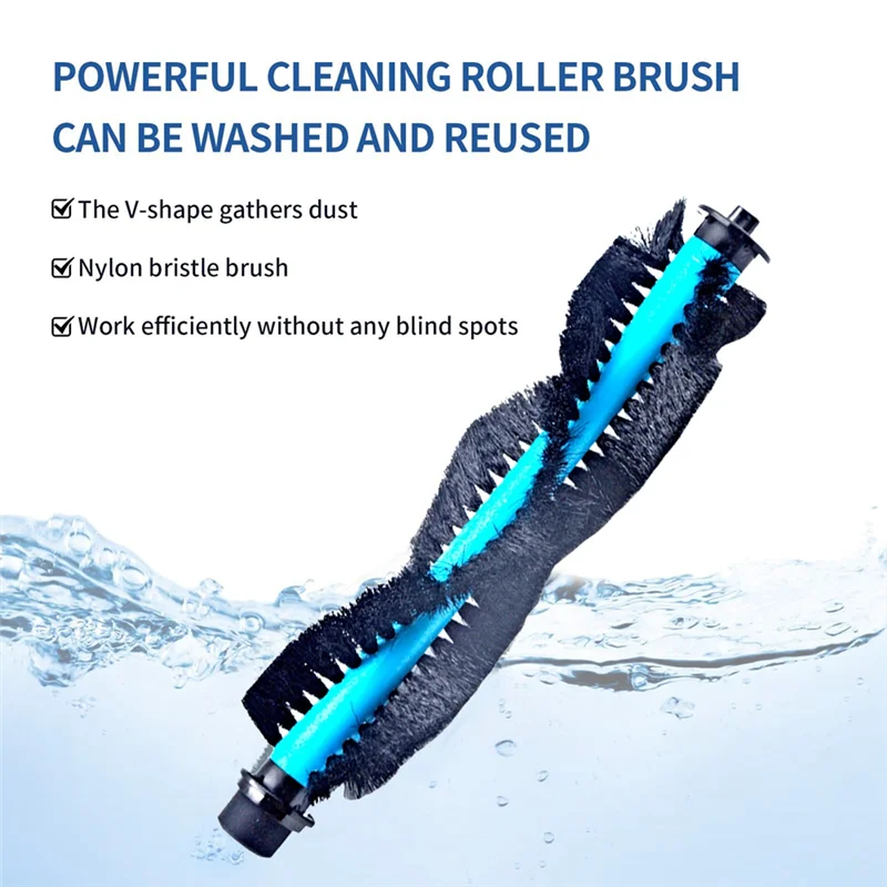 

CQMF-9Pcs Main Brush Side Brush Mop Cloth Hepa Filter For ABIR R30 Robot Vacuum Cleaner Replacement Parts