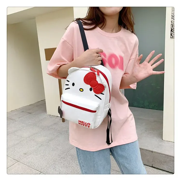 Sanrio Hello Kitty Backpack Cartoon Anime Women Cute Light Waterproof Backpacks Students Bag Shoulder Kids Bags Girl Gift