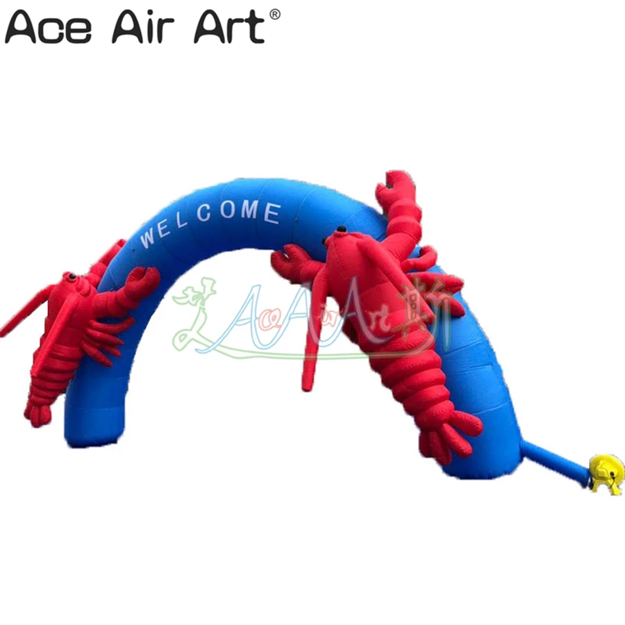 Door to Door Inflatable Lobster  Arch Welcome Gate with Air Blower for Activities/ Promotion Decoration Made In China