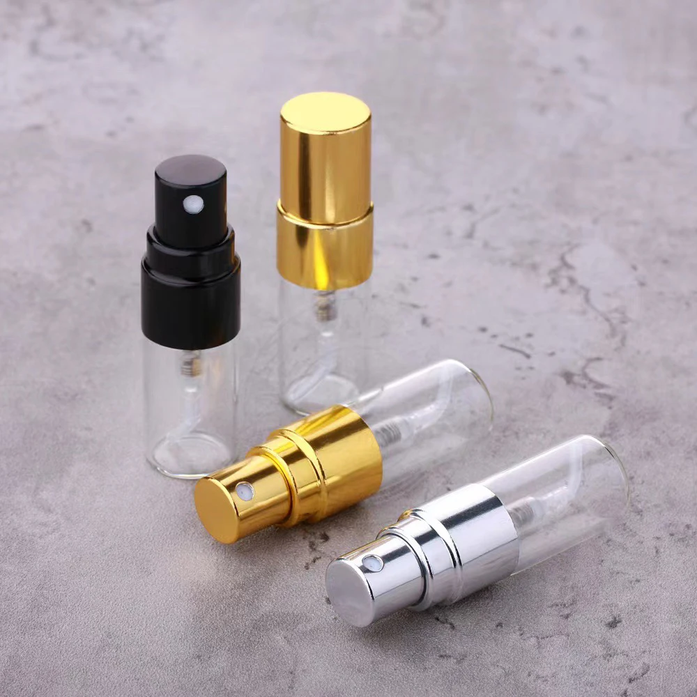 50pcs Empty Perfume Bottle 2ml 3ml 5ml 10ml Spray Bottle Glass Vial Clear Perfume Atomizer Travel Refillable Cosmetic Container