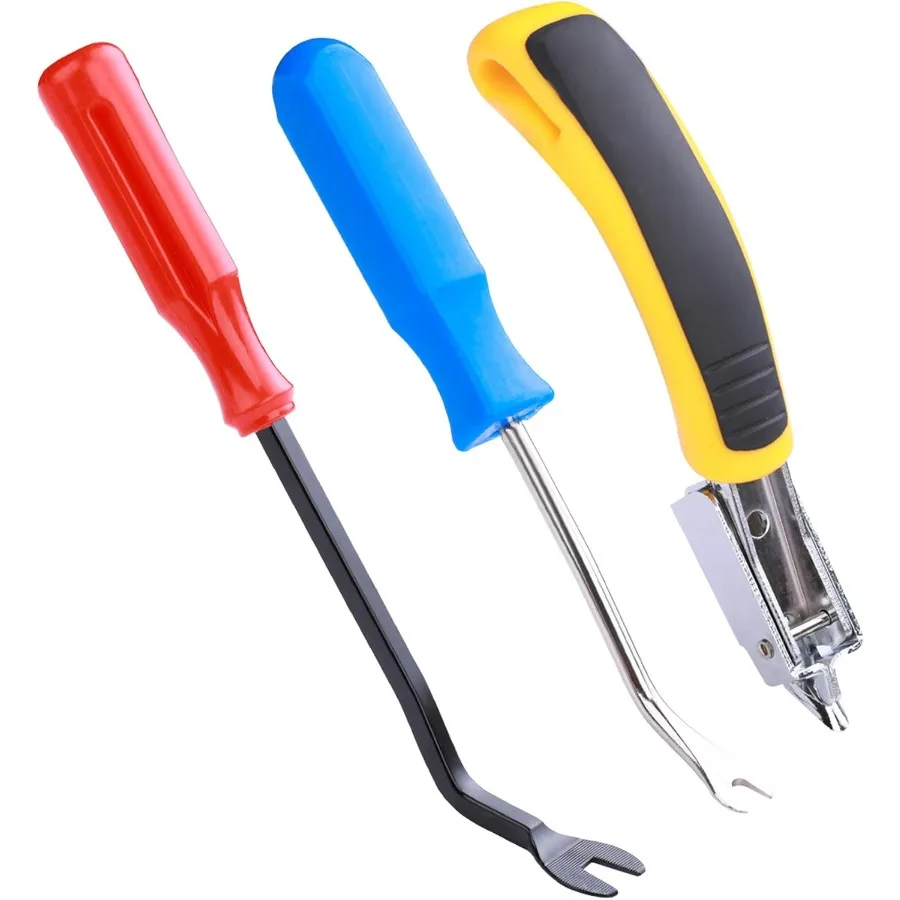 

3PCS Upholstery and Construction Staple Remover with Tack Puller Tool il Puller Carpet Remover for Removing All Kinds of Staple