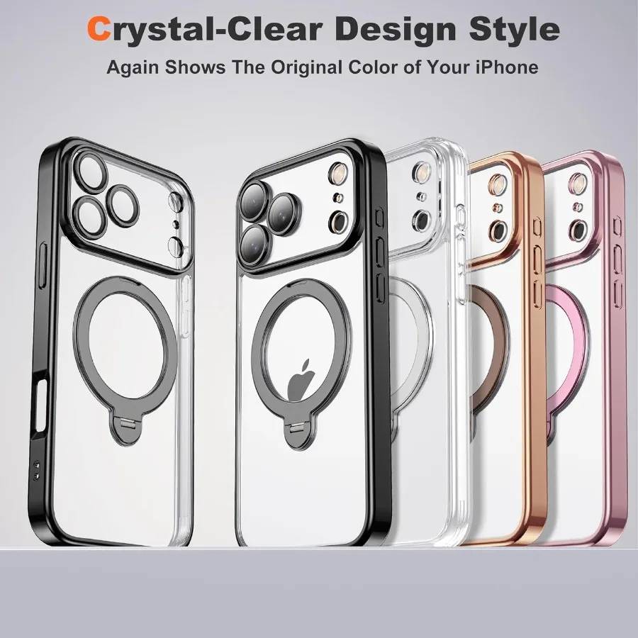 Supporto ad anello magnetico con rotazione a 360° compatibile con la custodia per iPhone 17 Pro per accessori Mag-Safe