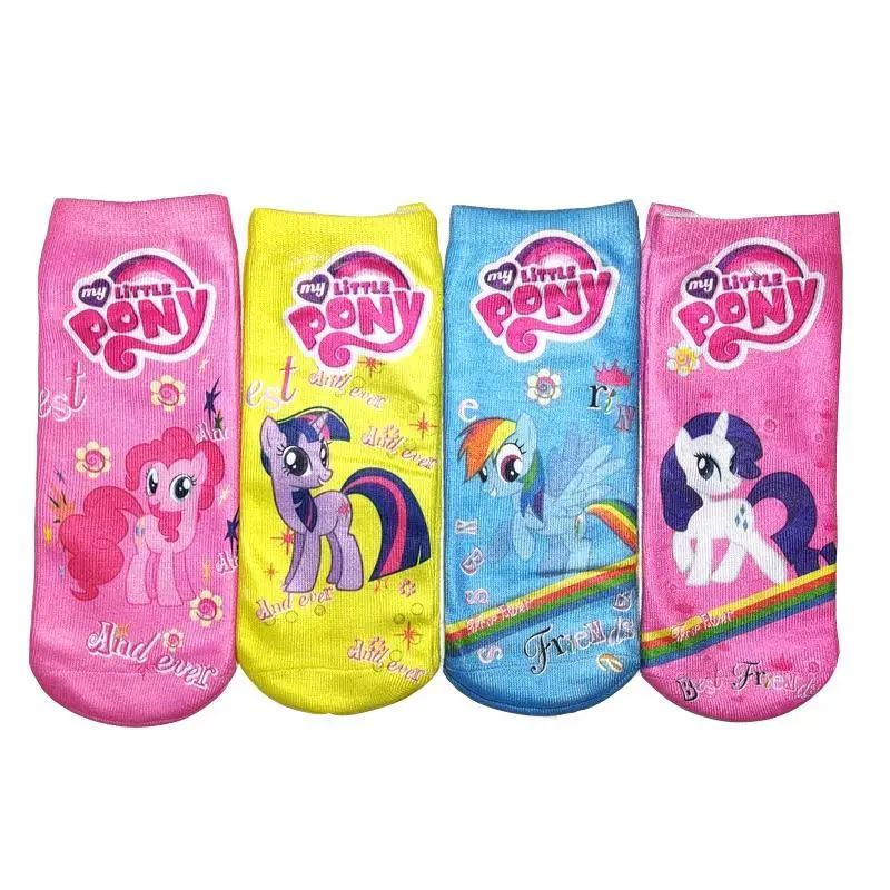 Kaus kaki kartun My little pony, kaus kaki katun nyaman dan modis, kaus kaki tabung pendek kepribadian kreatif musim panas untuk perempuan