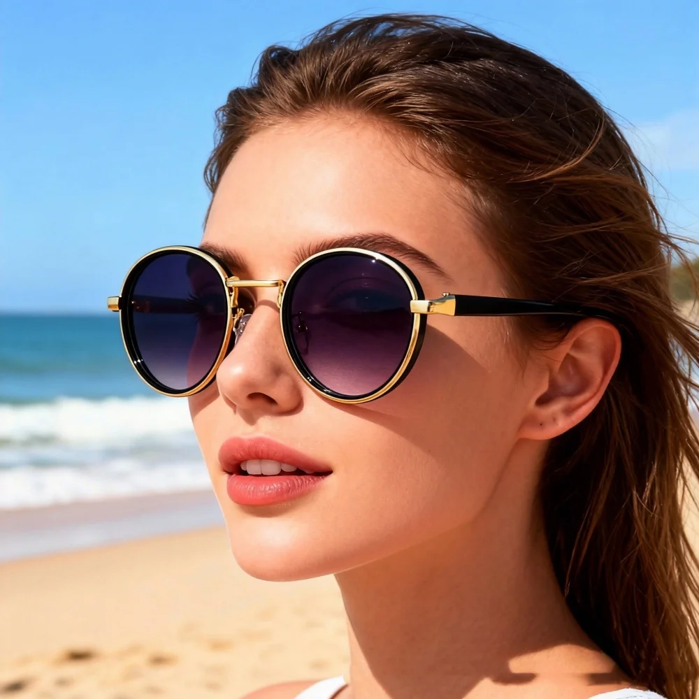 

Round Retro Sunglasses Men Women UV400 Protection Sun Glasses Metal Steampunk Vintage Goggles Trendy Punk Outdoor Eyewear