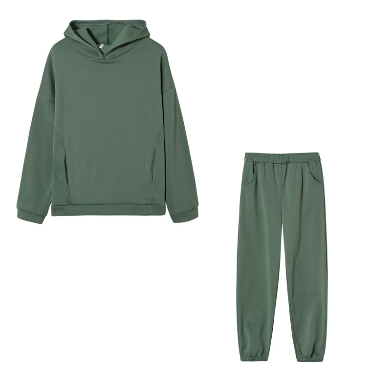 Monochromes Kapuzen-Hoodie-Set, lässiges zweiteiliges Set, europäische und amerikanische neue Mode, heißer Verkauf, 2025, Herbst und Winter