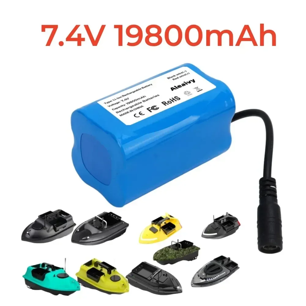 Batería de iones de litio para barco de Control remoto, dispositivo de 7,4 V, 19800mAh para V020, V900, 2011-5, V007, C18, H18, V18, D18B, FX88,