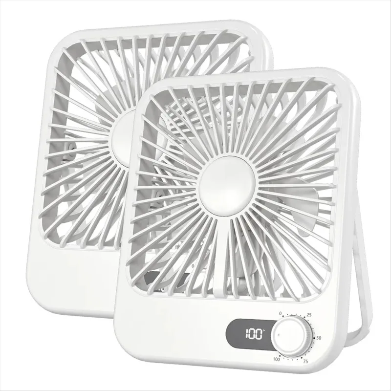 

2 Pack Rechargeable Fan Portable - 100 Speed Wind Adjustable, Mini Silent Battery Powered Personal Desktop Fan
