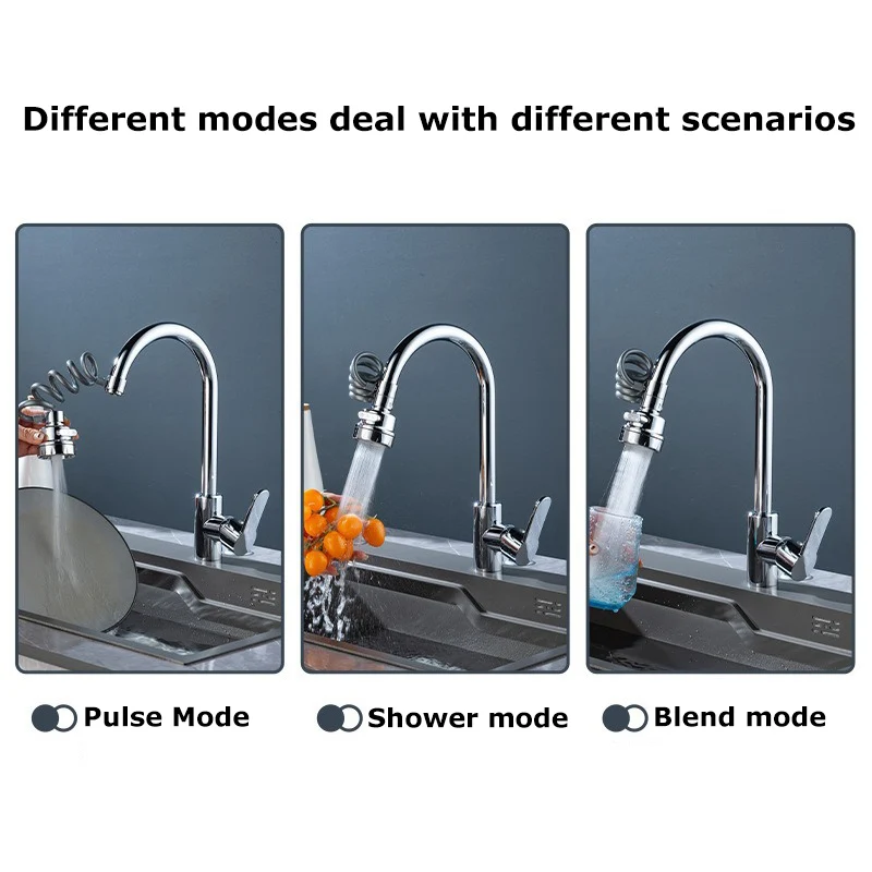 Pull-out Three-speed Faucet extender Supercharged Multi-functional Kitchen And Bathroom Universal Universal Shower