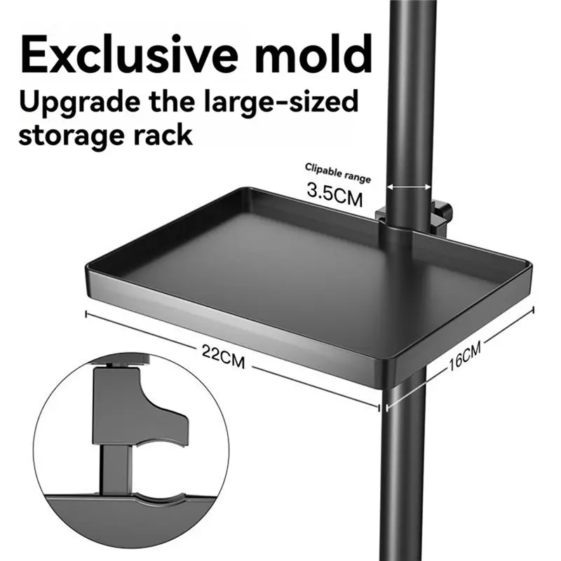 AY14 -781E Universals Microphone Stand Tray Adjustable Mic Stand Tray Clamp On Shelf Stand Sound Card Tray Clip Holder