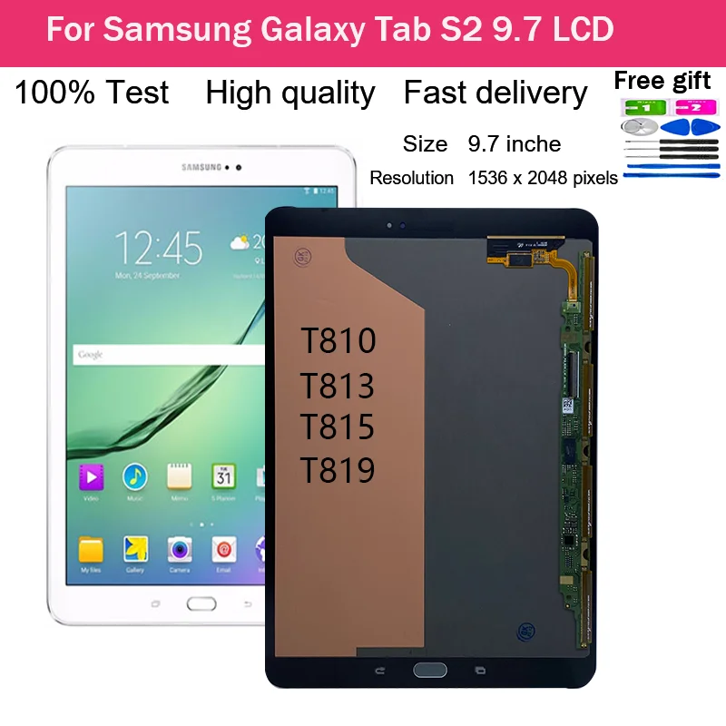 

AMOLED For Samsung Galaxy Tab S2 SM-T810 SM-T813 SM-T815 SM-T817 T819 T810 LCD Display Touch Screen Digitizer Glass Assembly