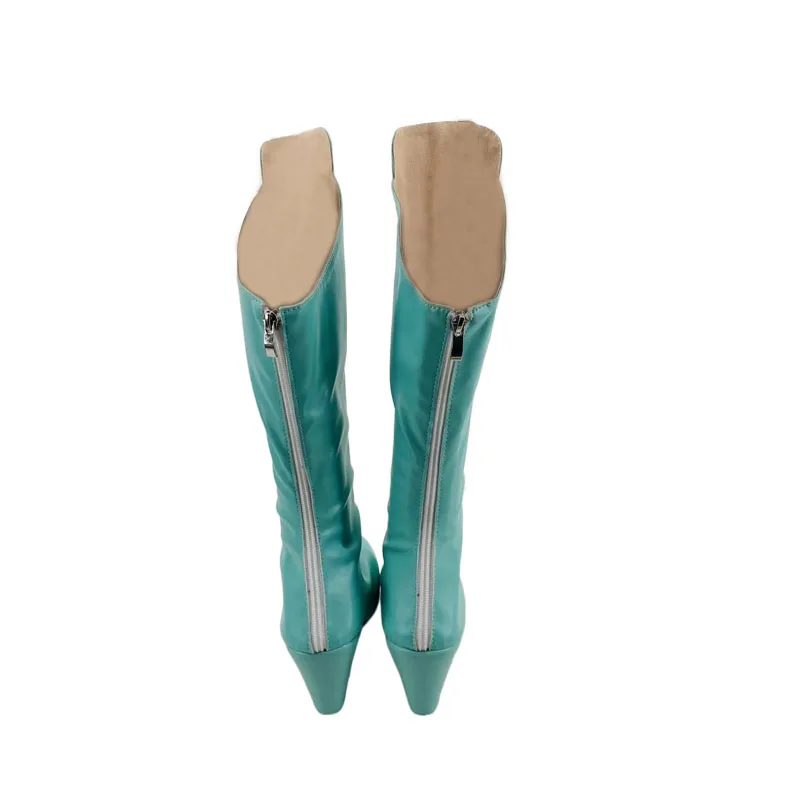 Winxclub Tecna Cosplay Kostuum Schoenen Lichtgroen Handgemaakte Kunstleren Laarzen Voor Kerstmis Halloween Party