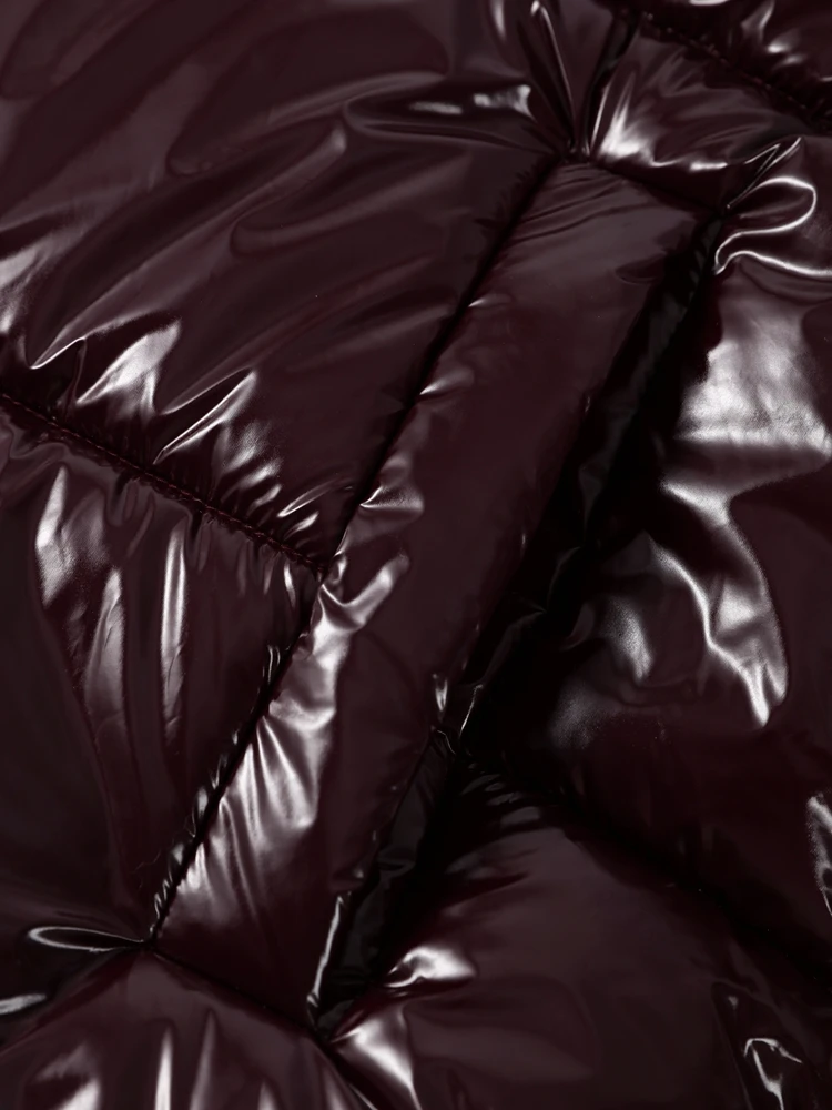 Kurze Glänzende Kapuzenjacke für Damen, Street-Style Stehkragen, Laternenärmel, Lose Passform, Modische Damenjacken, Neue Oberbekleidung – Detail 12