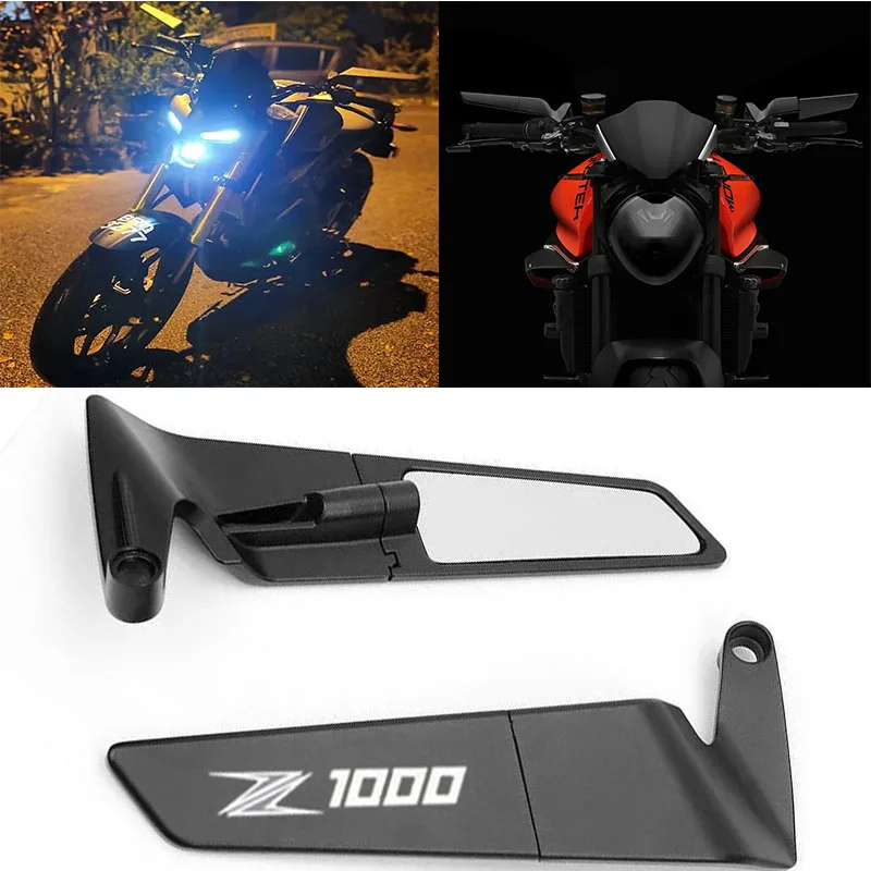 PER Kawasaki Z1000 Z 1000 Accessori moto Specchio in fibra di carbonio Stealth Winglets Specchi retrovisori