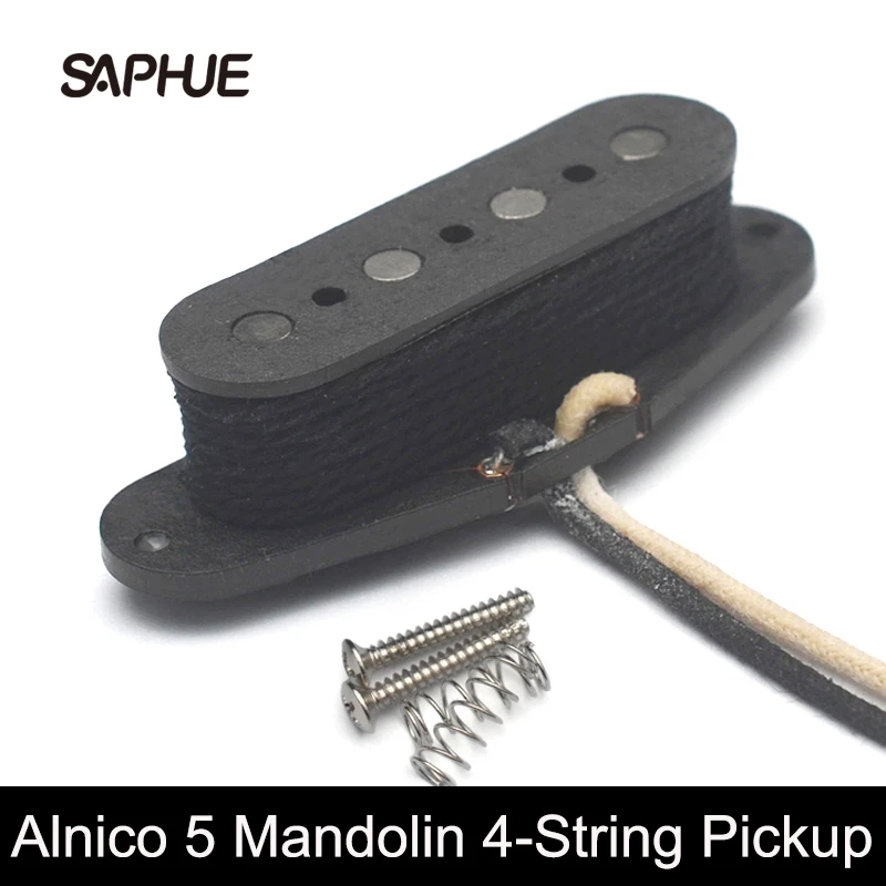 Alnico 5 Mandolin 4-String Pickup with Fiber Bobbin String Spacing 38MM Pickpup for Electric Guitar 4.6K