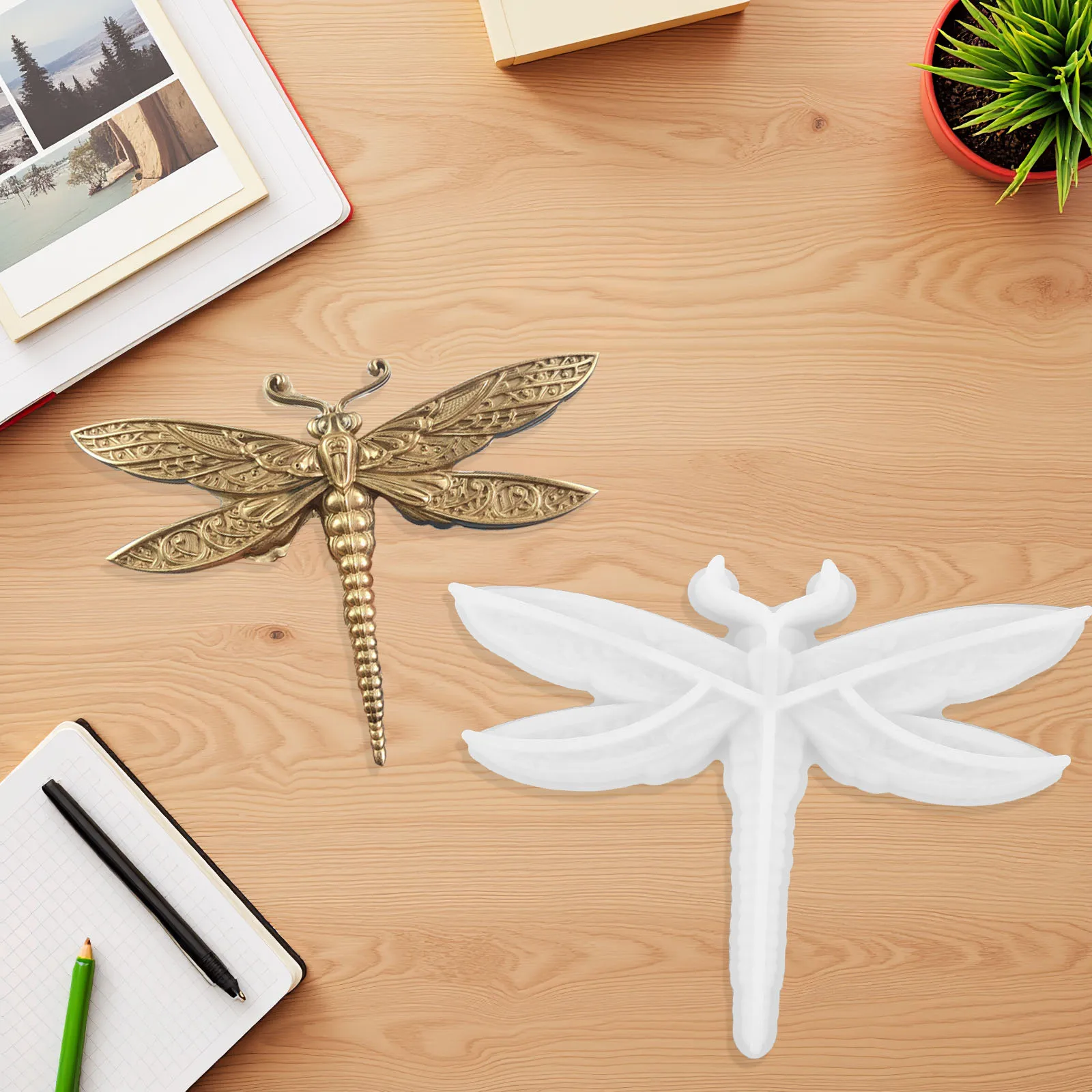 

Dragonfly Mold Silicone Epoxy Casting Molds 3D Embossed Crafting Shape Resin Plaster Decor DIY Home Art Project Reusable