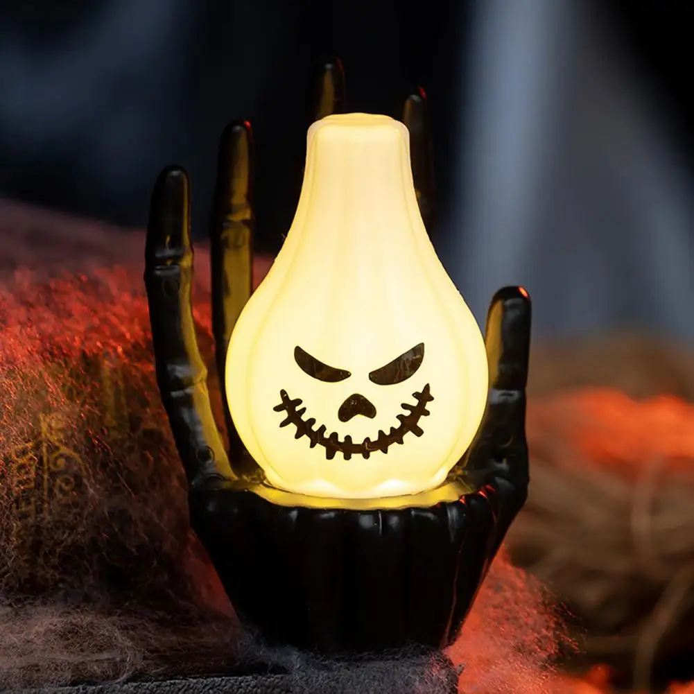 Led Skull Table Decor Spooky Ghost Hand Lamp Skeleton Hand Night Light Ghost Face Pumpkin Lamp Eyeball Led Decor for Spooky Home