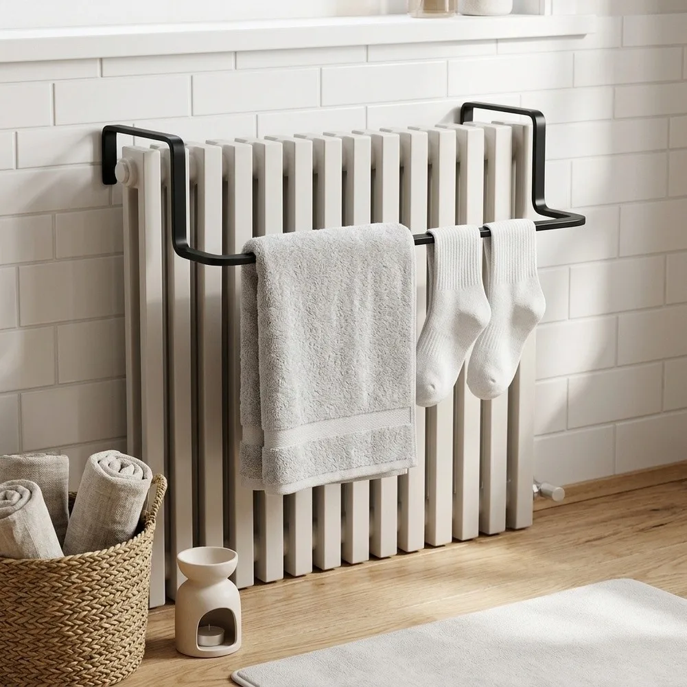 For Radiator Mounted Heating Towel Rail Rack for Towels Clothes and Socks Strong Metal Structure for Reliable Drying and Warming