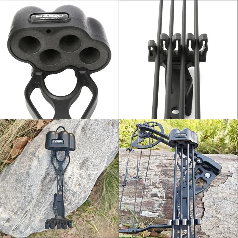 Archery Arrow Quiver Reinforced Nylon Quick Release Arrow Case Can Hold 4pcs Arrows for Outdoor Compound Bow Hunting Shooting