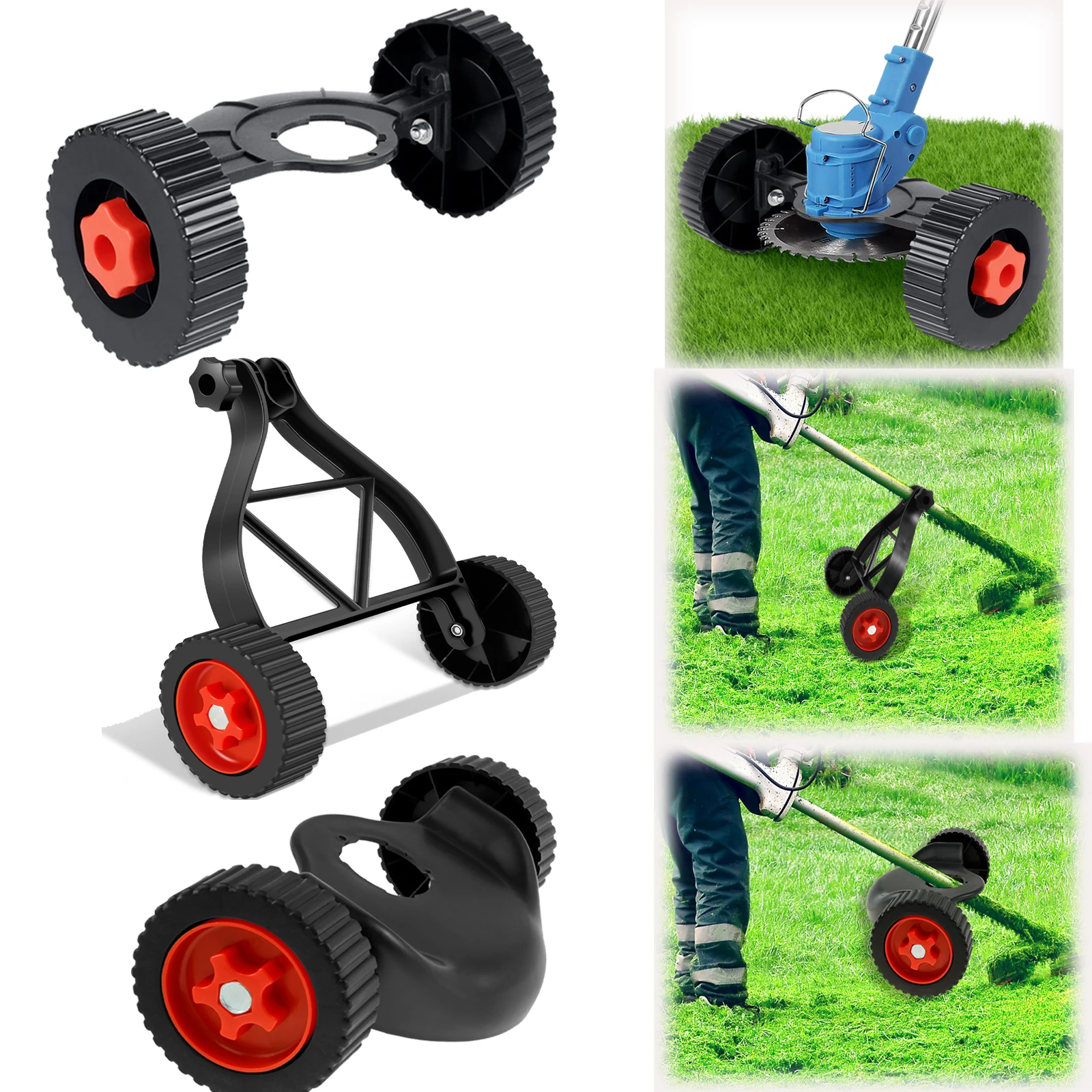 

Weed Trimmer Support Wheel Household Manual Lawn Trimmer Adjustable Garden Accessories Weeding Pruning Double Wheel Bracket