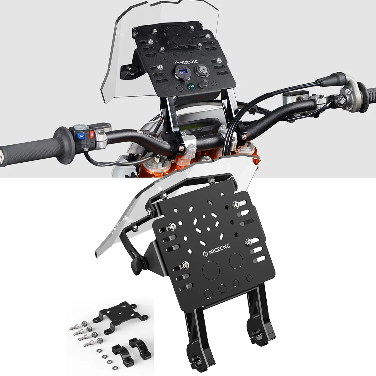 2026 2025 For KTM EXC 300 TPi Mini Front Fairing Kit GPS Mount Bracket XCF-W 500 EXC-F 450 SX-F 350 XC-F 250 XC-W SX 125 04-26