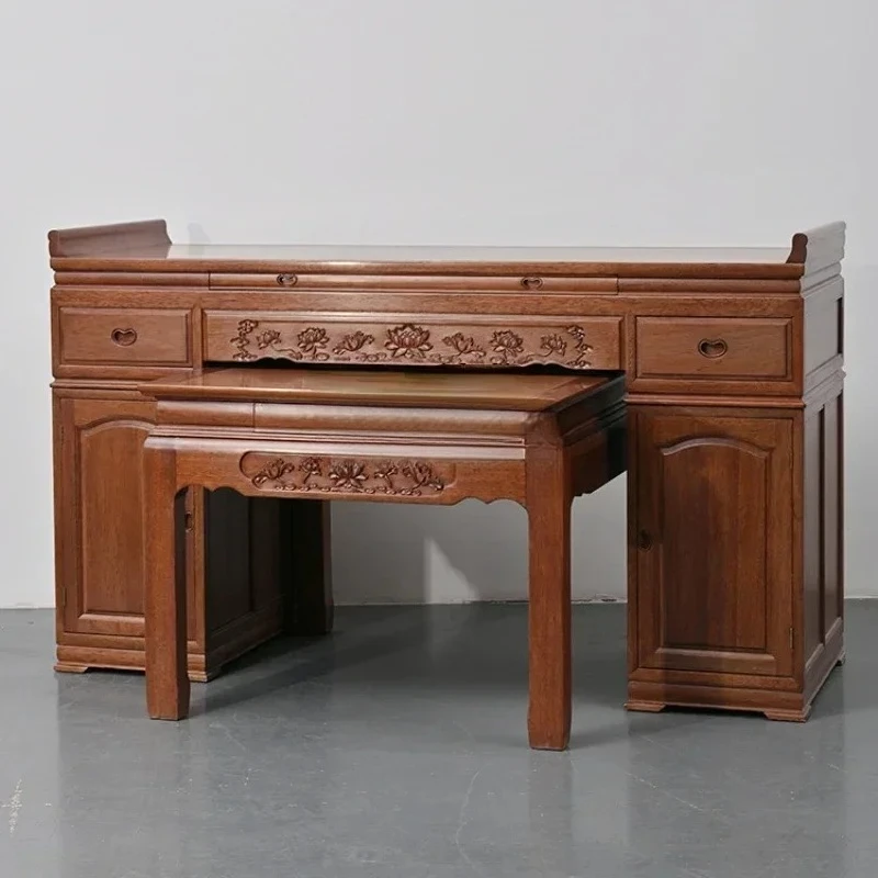 

Solid Wood Altar Buddha Table Domestic Buddhist Hall Altar Altar Temple a Long Narrow Table Buddha Shrine Incense Desk Set