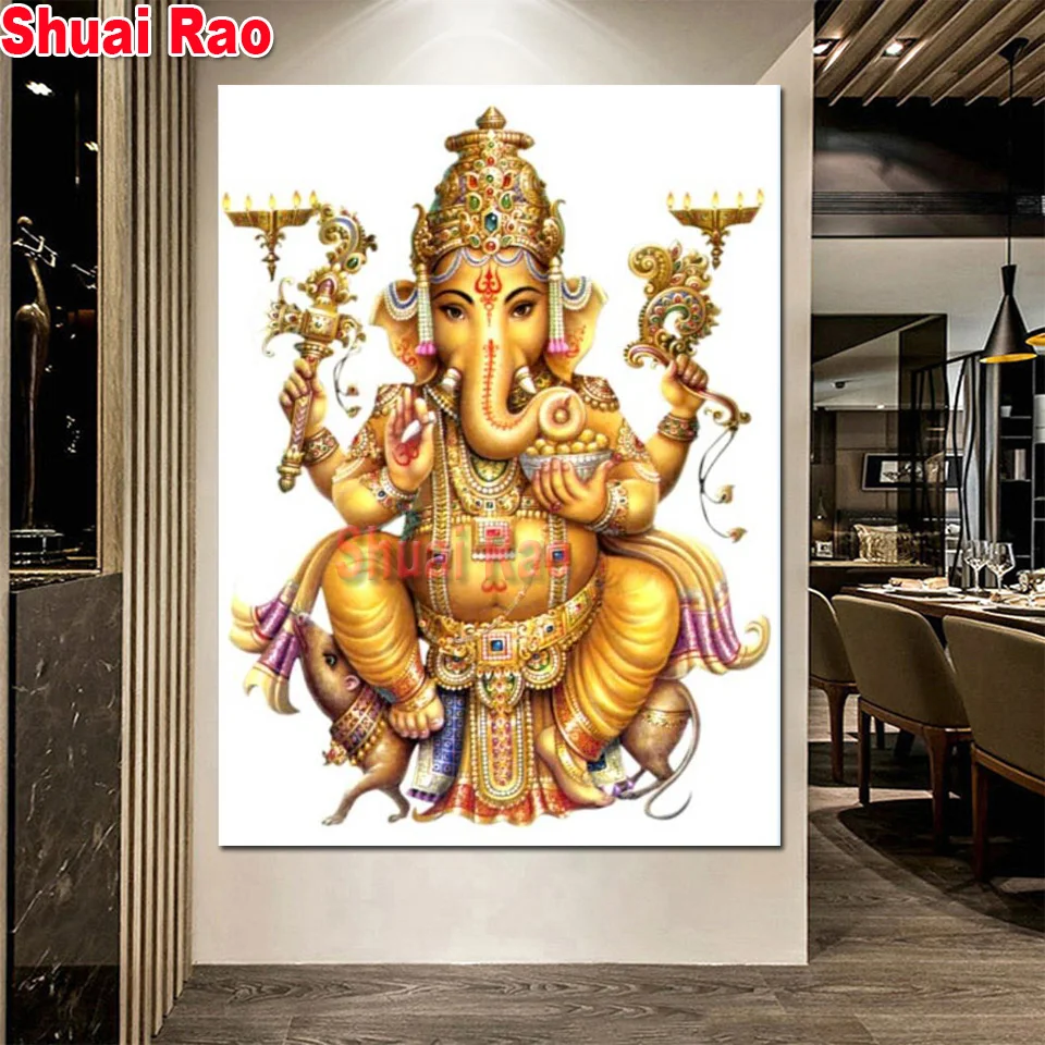 

5d diy diamond painting full square/round drill Golden Ganesh diamond art embroidery cross stitch puzzle mosaic decor gift,