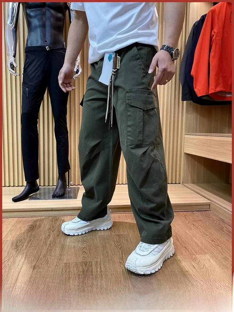 

Тяжелая мужская элитная рабочая одежда в американском стиле в стиле ретро, свободные повседневные брюки, весна-лето, новое поступление, деталь